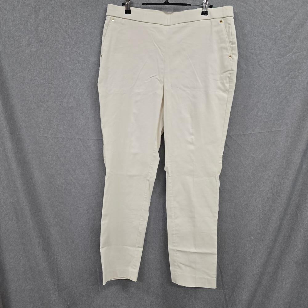 Anne Klein Ivory Slim Ankle Pants Womens Large NWT 503M7L8212M